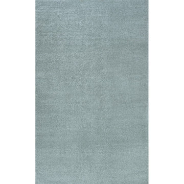 Haze Solid Low-pile Area Rug Light Blue